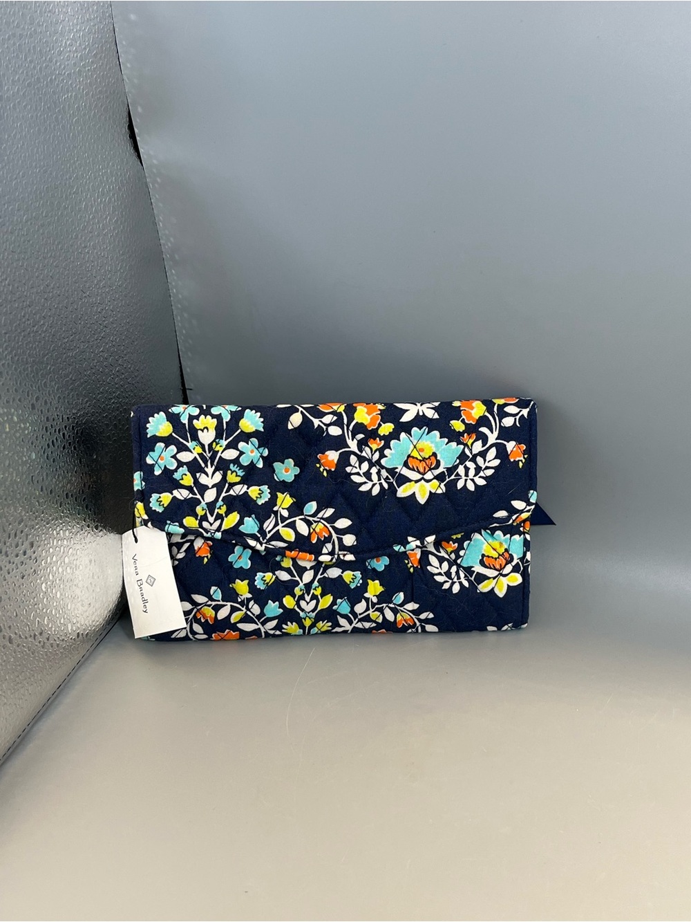 NWT Vera Bradley Quilted Wallet CHANDELIER FLORAL Retired Pattern MISSING STRAP